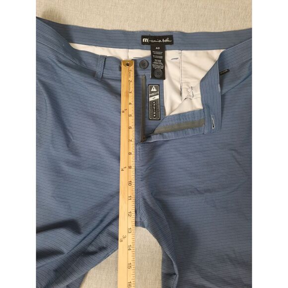 Travis Mathew Men's 40 Blue Flat Front Pinstripes Stretch Performance Shorts - Picture 5 of 8